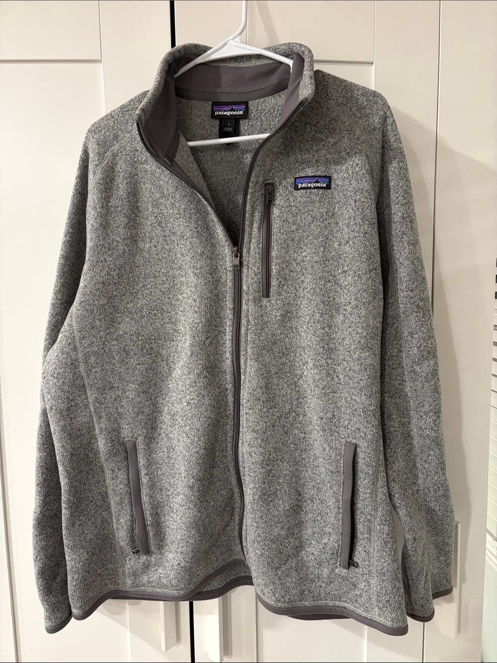 Patagonia Men’s Heather Grey Full-Zip Fleece Jacket